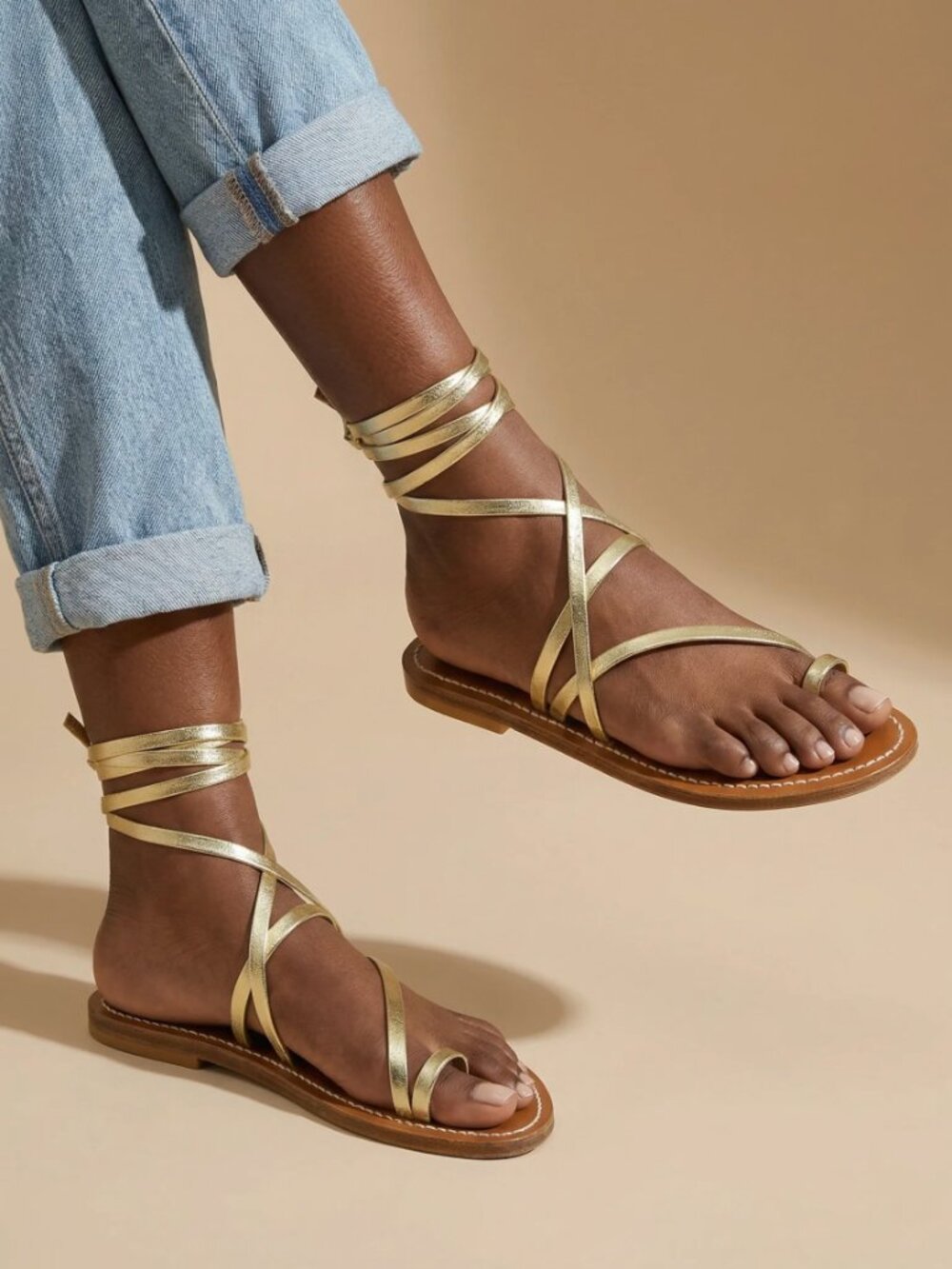 Doen & K.Jacques Sandals Gold Leather Sandals